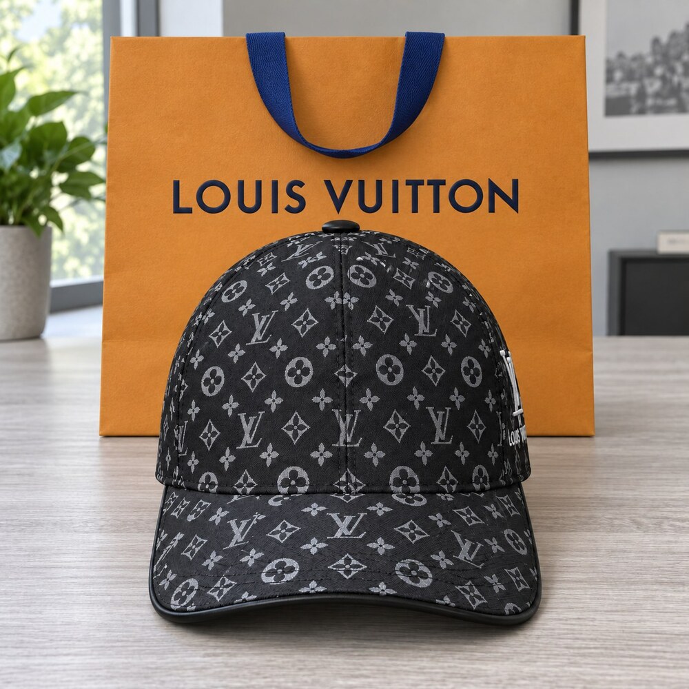 Louis Vuitton Black Monogram Cap